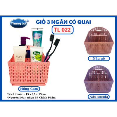 GIỎ 3 NGĂN - CÓ QUAI TL 022