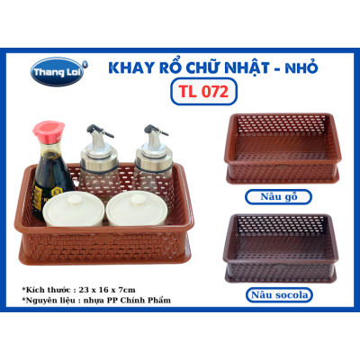 KHAY RỔ CHỮ NHẬT - NHỎ  TL O72