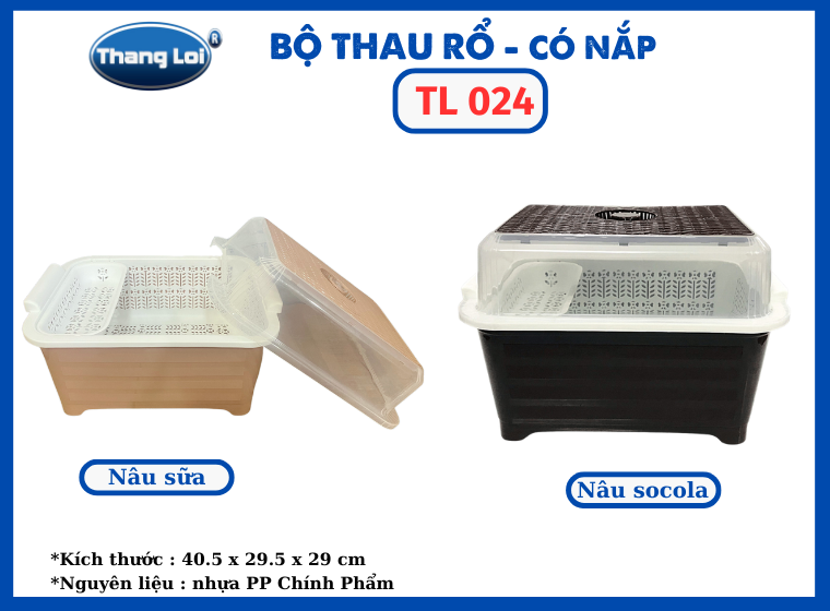 BỘ THAU RỔ -CÓ NẮP  TL 024