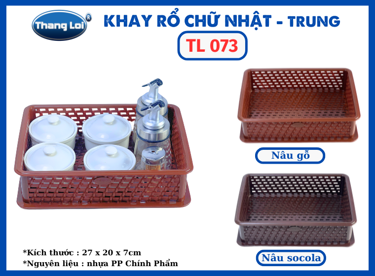 KHAY RỔ  CHỮ NHẬT -TRUNG TL 073